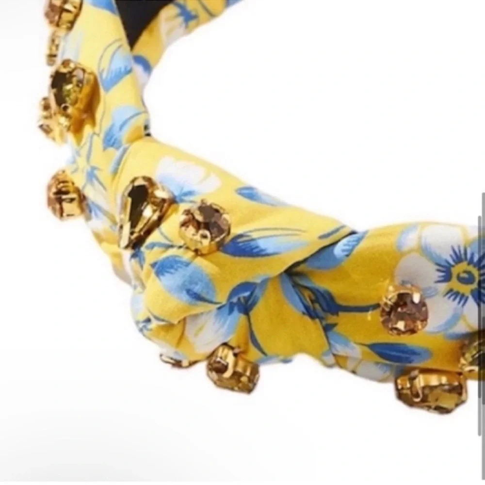 LELE SADOUGHI x LIBERTY LONDON Crystal Embellished NEW Yellow Floral Headband